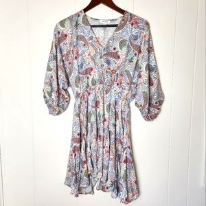 Mittoshop White Paisley Dress, Size Small